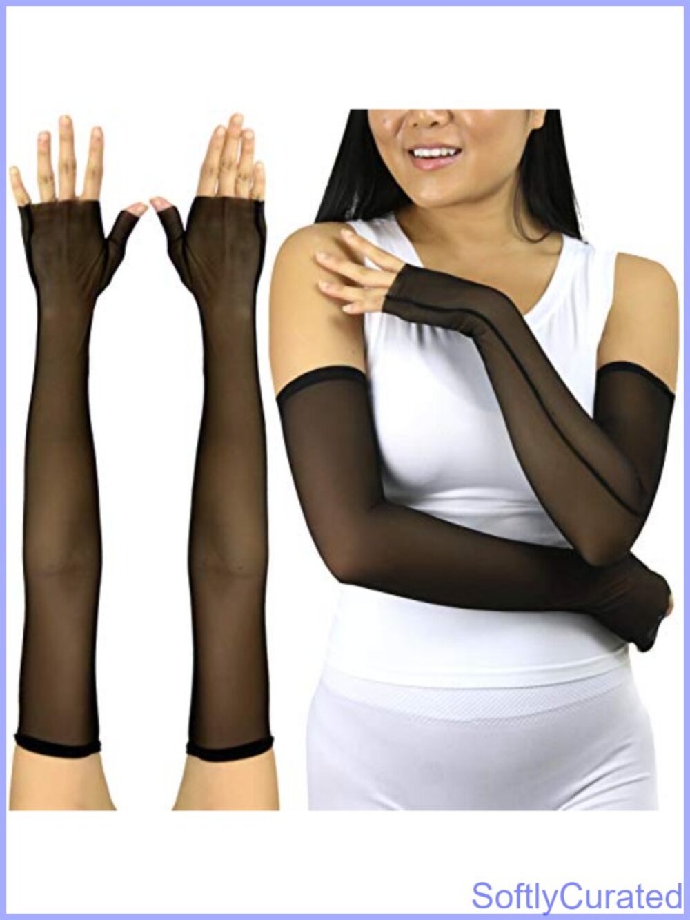 Women's Mesh Sheer Fingerless Novelty Gloves One Size Stretch Party